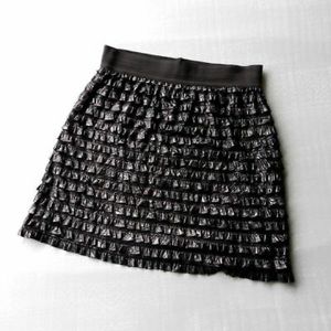 🖤🌟Kimchi Blue: Metallic Silver Ruffle Skirt